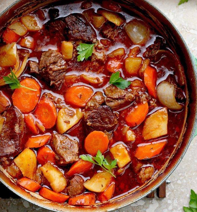 Beef stew — a recipe photo from inside the book