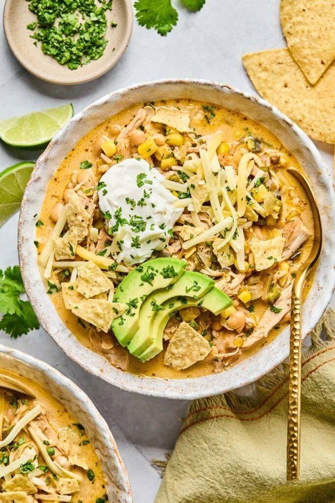 Chicken chili bowl — a recipe photo from inside the book