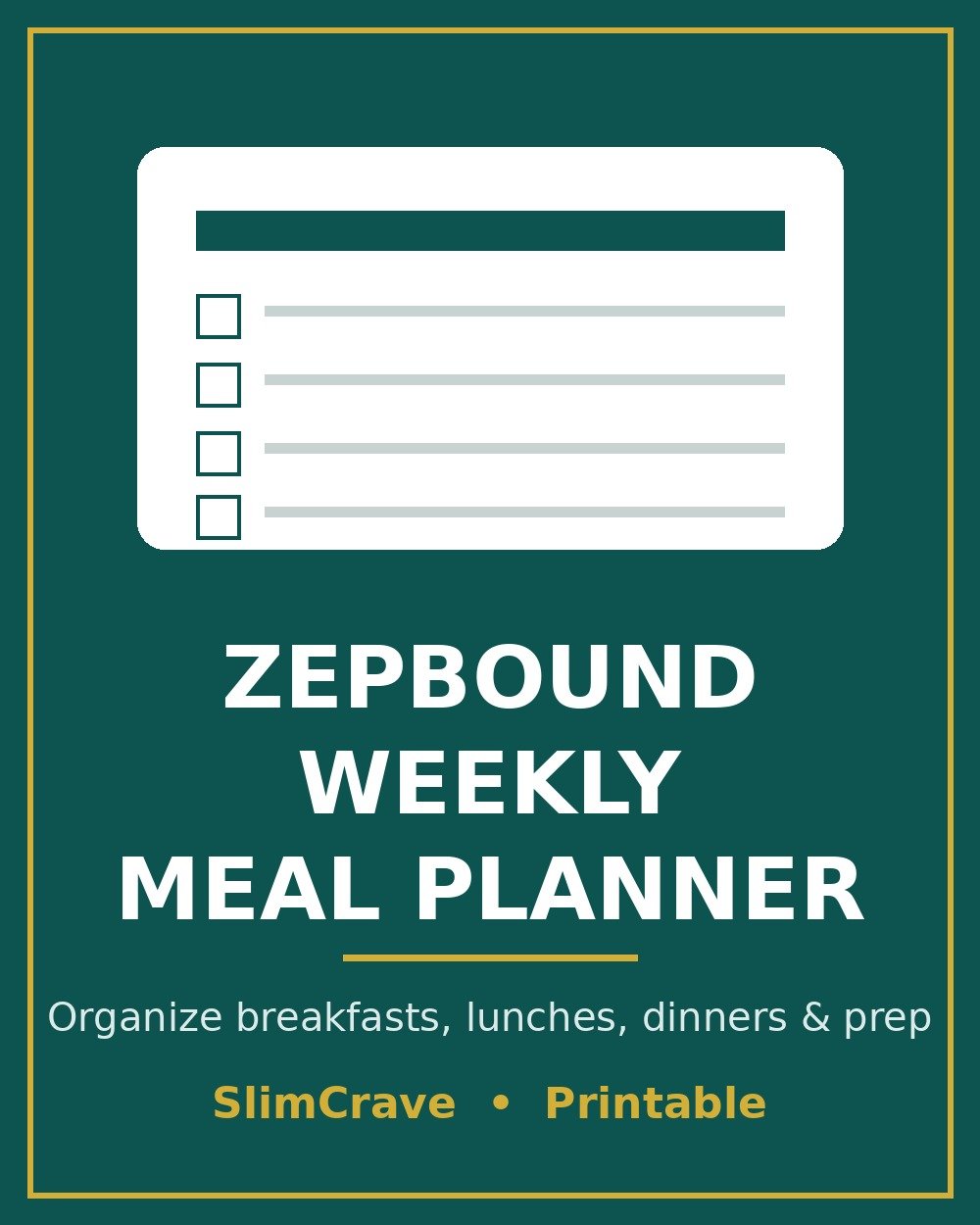 Zepbound Weekly Meal Planner cover